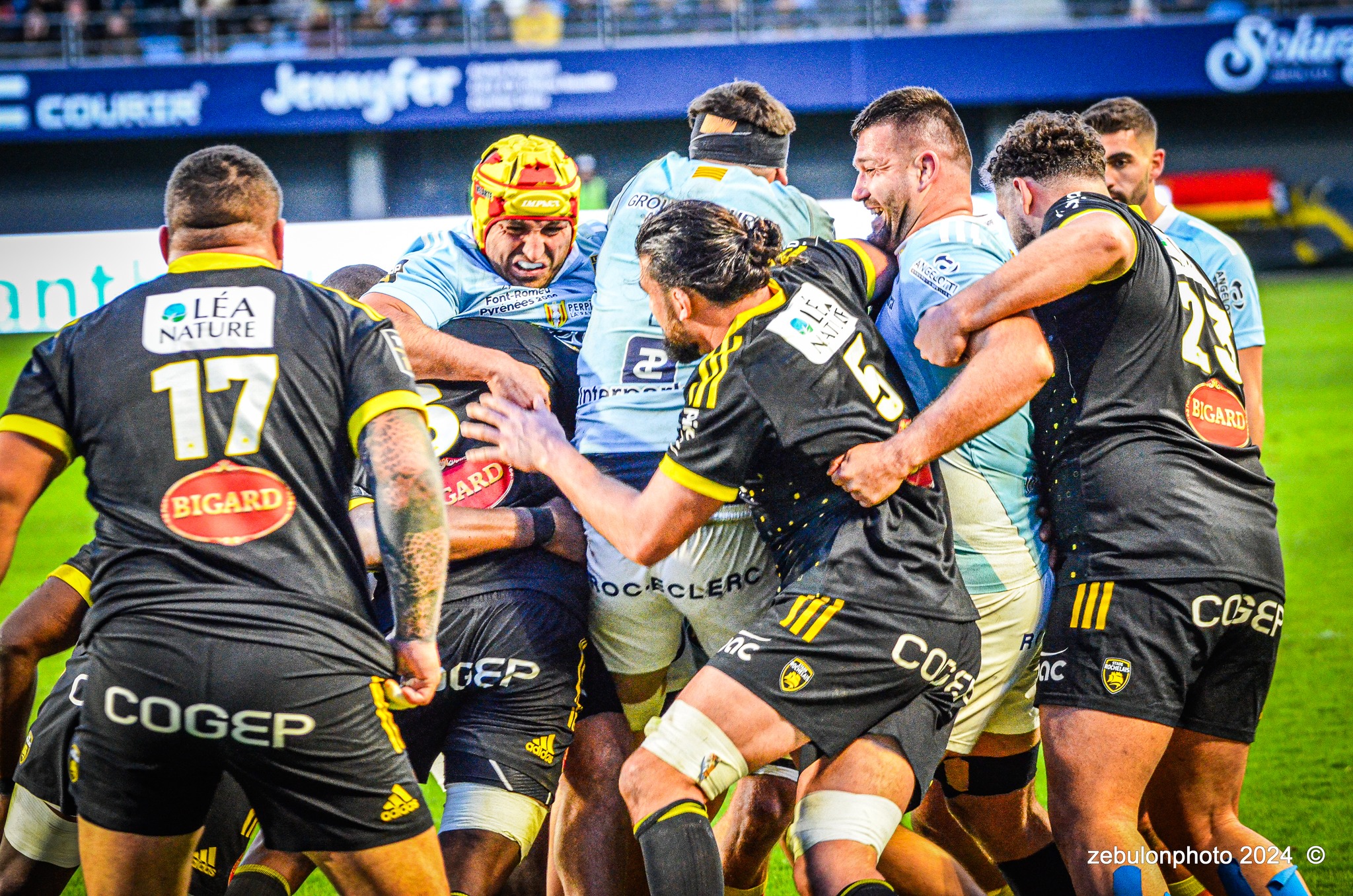  US Arlequins Perpignanais - Stade Rochelais - Rugby - TOP 14 - Perpignan (27) vs (15) La Rochelle (#TOP12USAPSR02) Photo by: Photo Zebulon | Siuxy Sports 2024-02-24