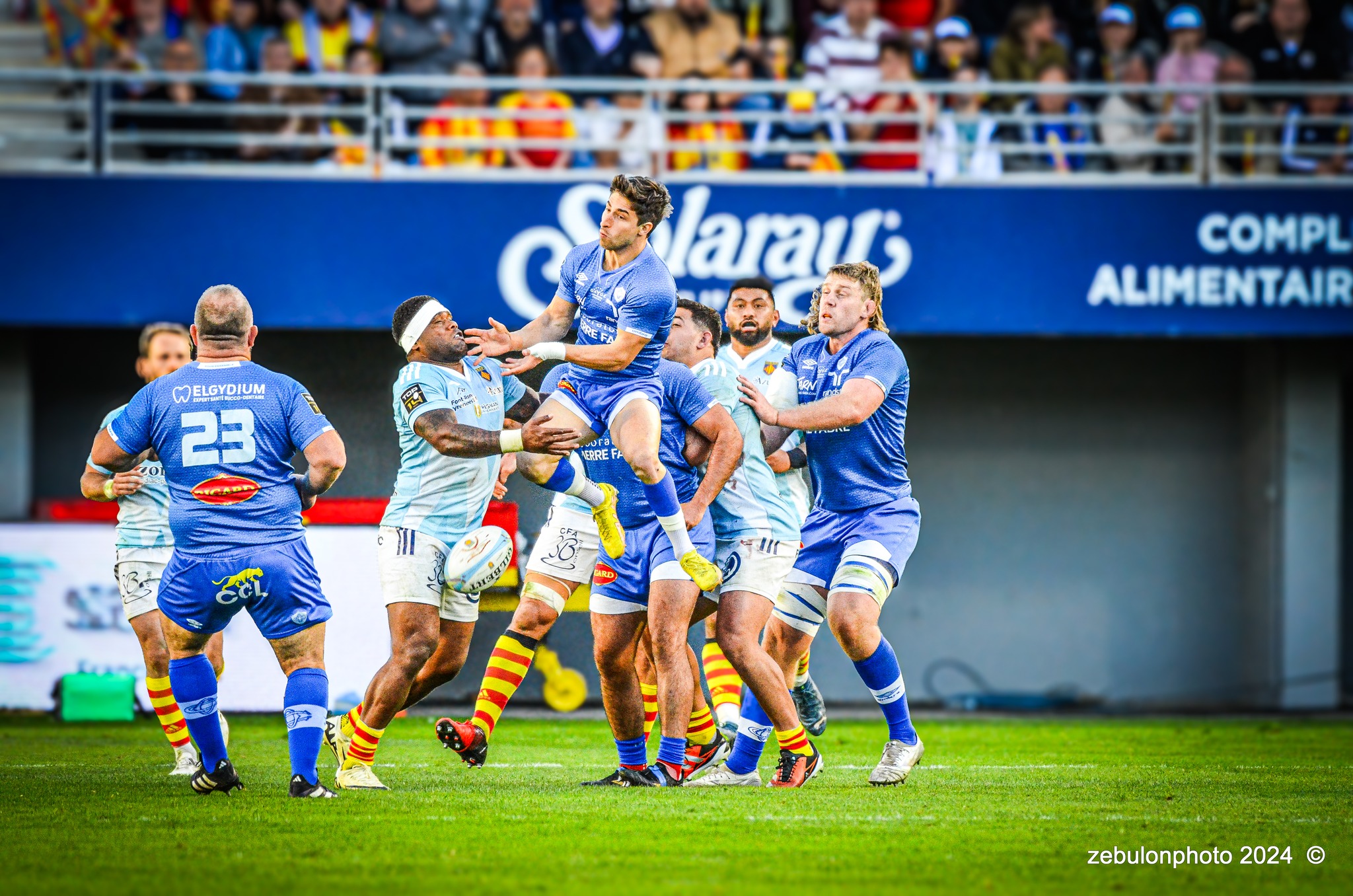  US Arlequins Perpignanais - Castres Olympique - Rugby - FFR 2024 - Top14 - USAP (43) vs (12) Castres  (#FFR24TOPPERCAS03) Photo by: Photo Zebulon | Siuxy Sports 2024-03-30