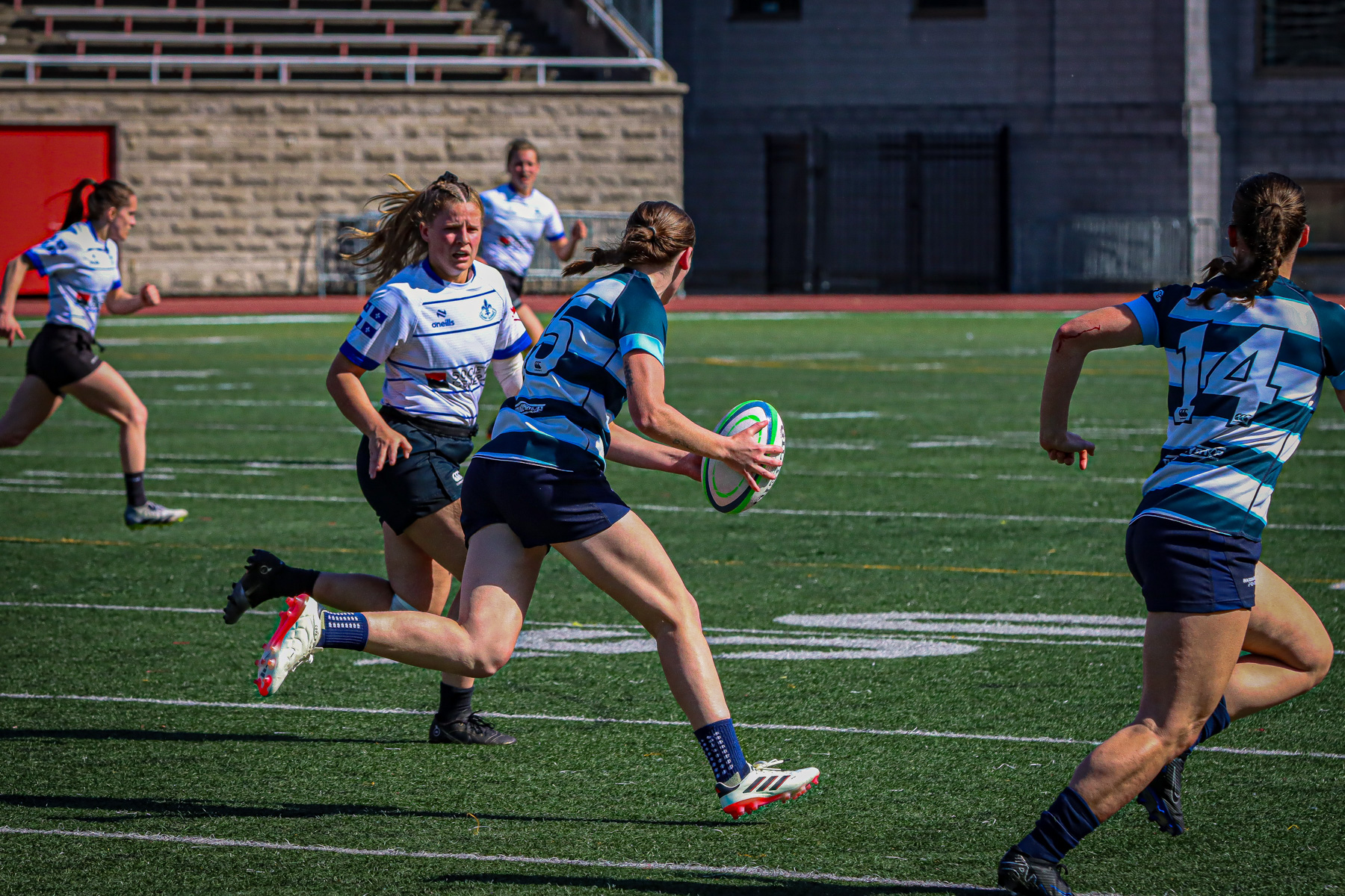  Équipe féminine - Rugby Québec - Ontario Blues (w) - Rugby - QORC-CROQ 2024 - FINALS - QUÉBEC EST (37) VS (13) ONTARIO EST - 1ST POSITION - Reel Mayarts (#QORC24QCEONE16) Photo by: Photo Mayarts | Siuxy Sports 2024-06-01