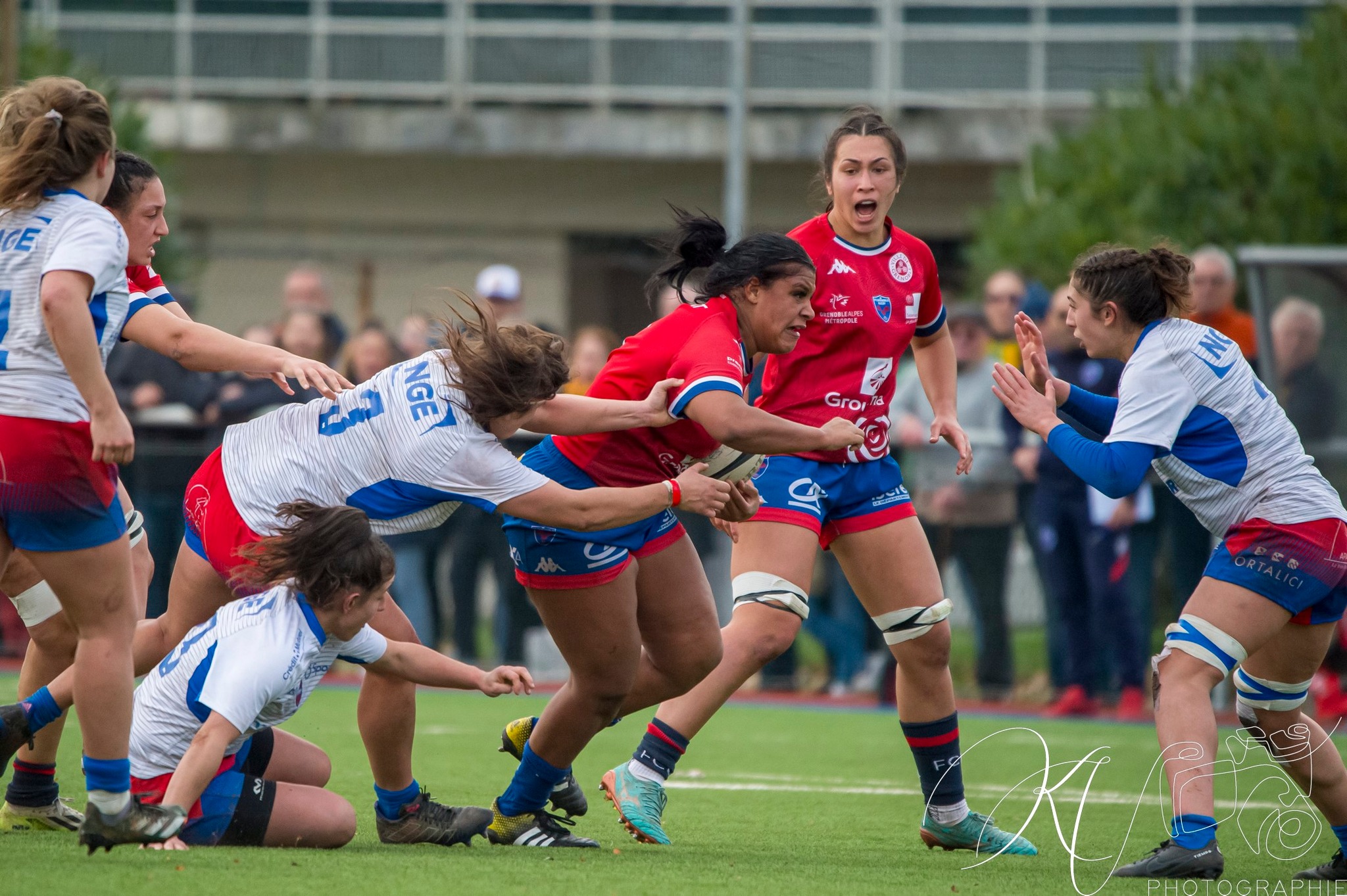 Sana LAGRANDEUR - Ambre MWAYEMBE -  FC Grenoble Rugby - Blagnac - Rugby - 2024 Élite 1 Féminine - FC Grenoble Amazones (18)  vs (13) Blagnac (#E1G24FCGBLA02) Photo by: Karine Valentin | Siuxy Sports 2024-02-18