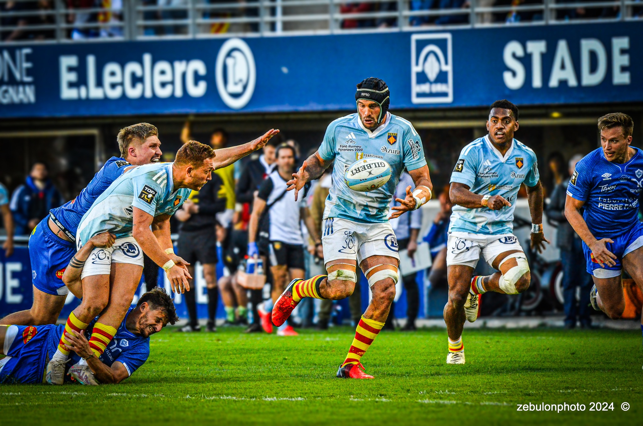  US Arlequins Perpignanais - Castres Olympique - Rugby - FFR 2024 - Top14 - USAP (43) vs (12) Castres  (#FFR24TOPPERCAS03) Photo by: Photo Zebulon | Siuxy Sports 2024-03-30