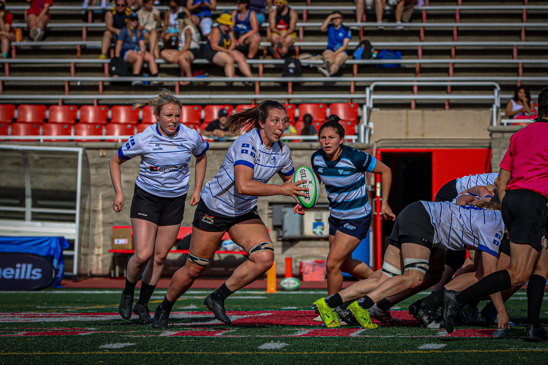  Équipe féminine - Rugby Québec - Ontario Blues (w) - Rugby - QORC-CROQ 2024 - FINALS - QUÉBEC EST (37) VS (13) ONTARIO EST - 1ST POSITION - Reel Mayarts (#QORC24QCEONE16) Photo by: Photo Mayarts | Siuxy Sports 2024-06-01