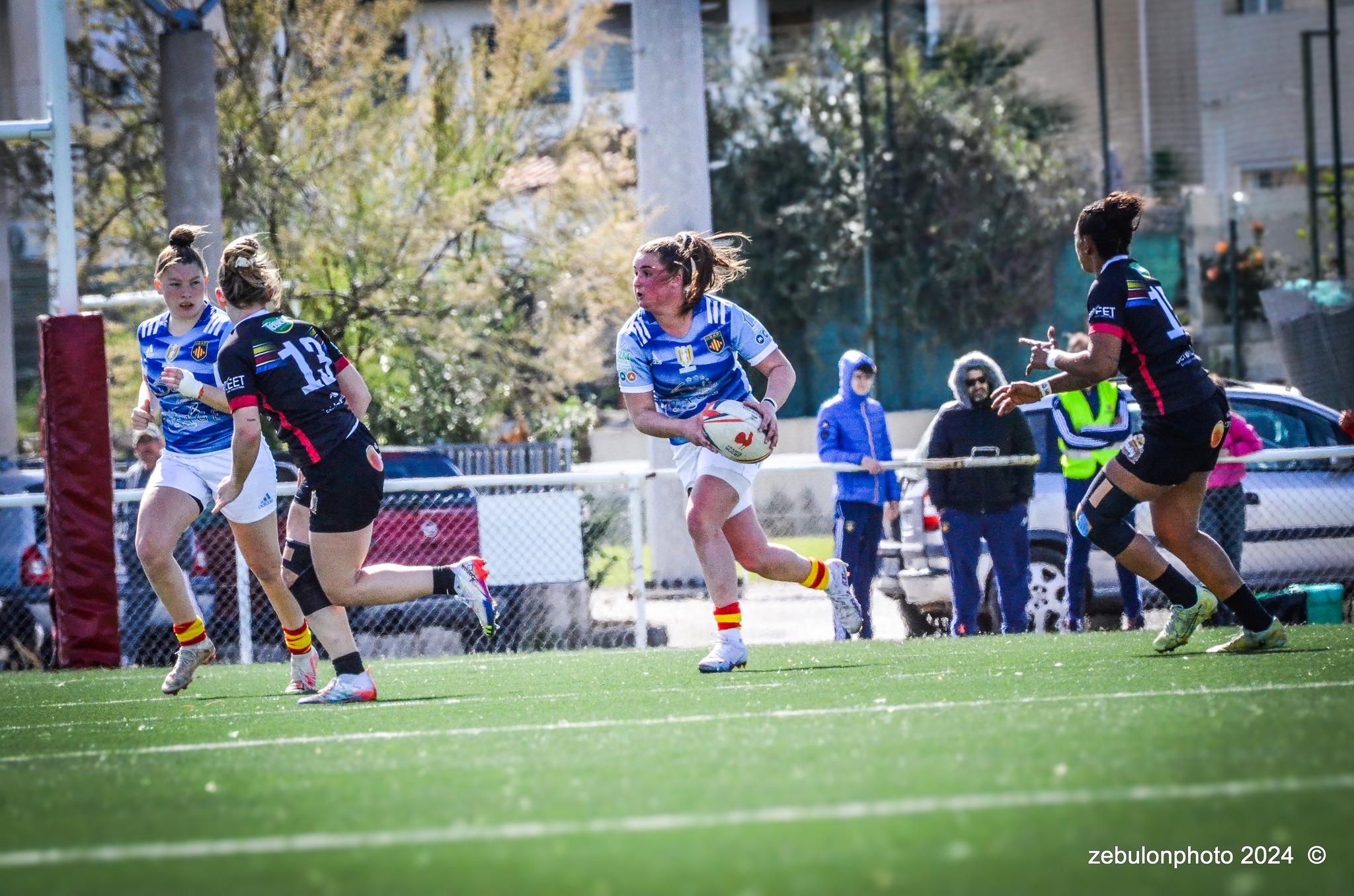  US Arlequins Perpignanais - RC Toulonnais - Rugby - FFR 2024 - Fed 2 Fém - USAP XV (5) vs (10) Toulon    (#FFR24F2FPERTOU03) Photo by: Photo Zebulon | Siuxy Sports 2024-03-31
