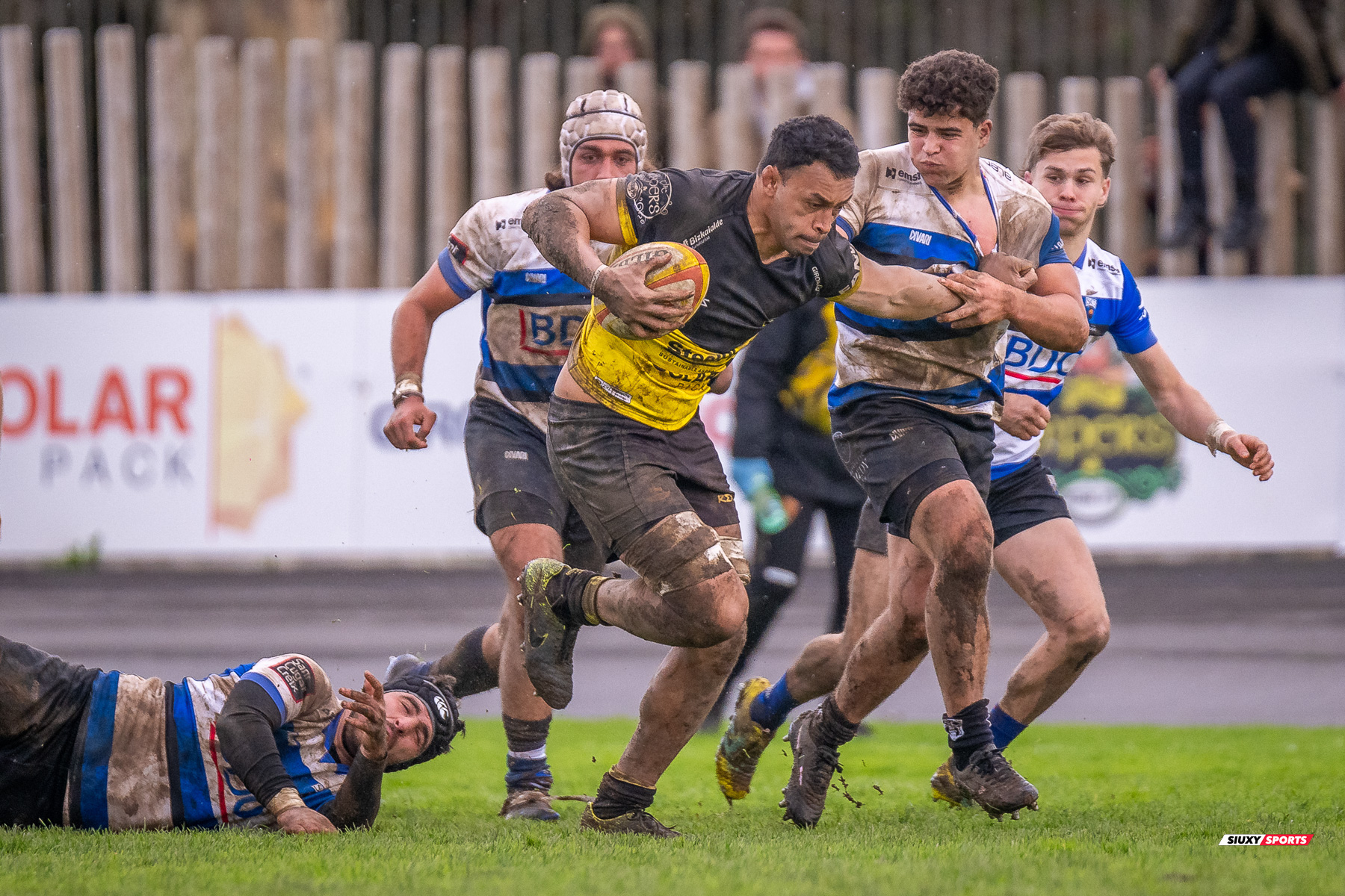 Pablo ARENAS - Pau BERNALDO SANCHEZ - Joan DOMÈNECH PEÑA - Anthony MATOTO -  Getxo Artea Rugby Taldea - Club de Rugby Sant Cugat - Rugby - Élite Div Honor B masculina - Getxo (17) vs (5) Sant Cugat (#E24DBMGETSC03) Photo by: Fredy Monfoto | Siuxy Sports 2024-03-03
