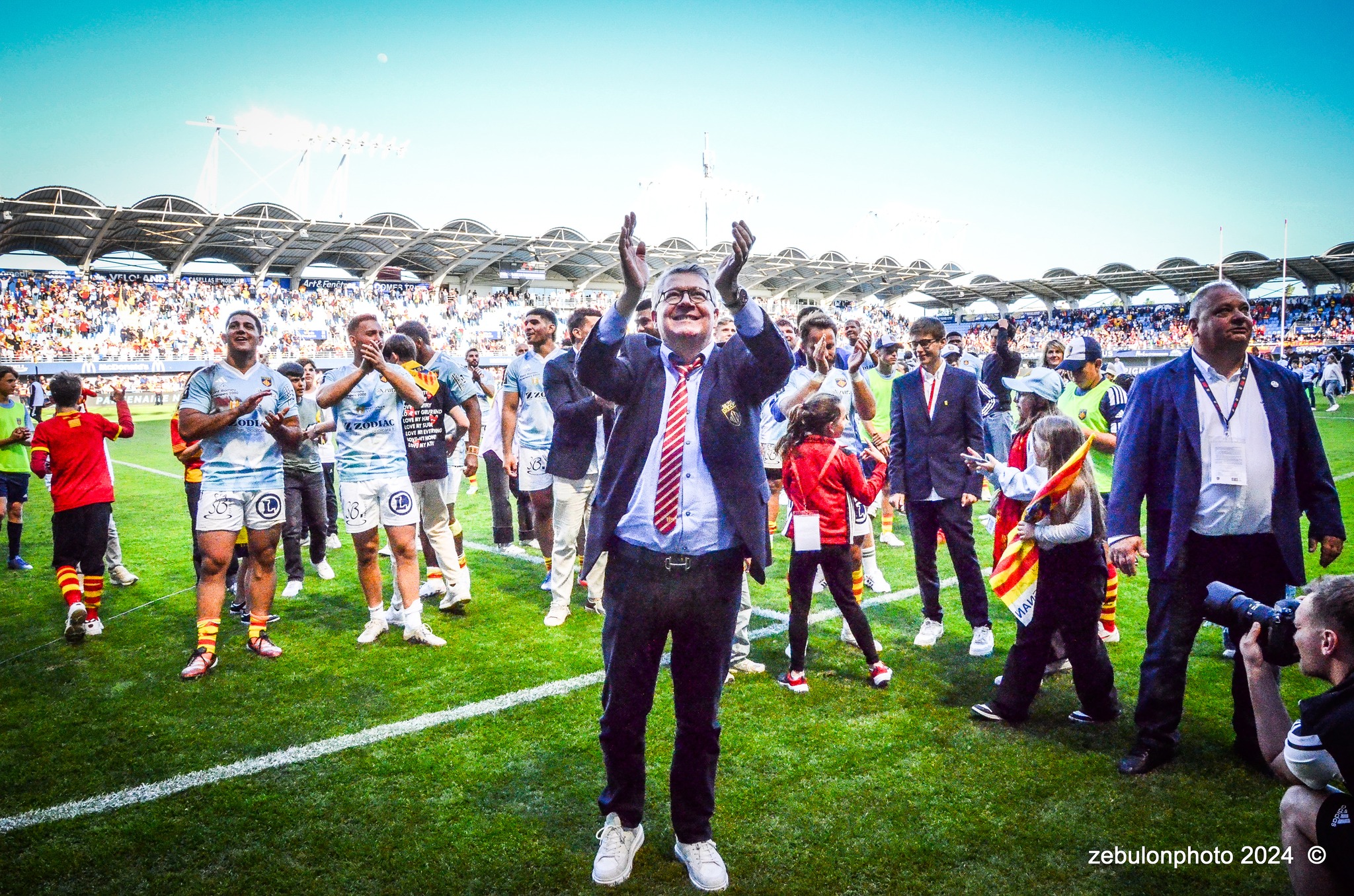  US Arlequins Perpignanais - Lyon Olympique Universitaire - Rugby - FFR 2024 - TOP14 - USAP (51) VS (20) LOU (#FFR24T14USALOU04) Photo by: Photo Zebulon | Siuxy Sports 2024-04-20