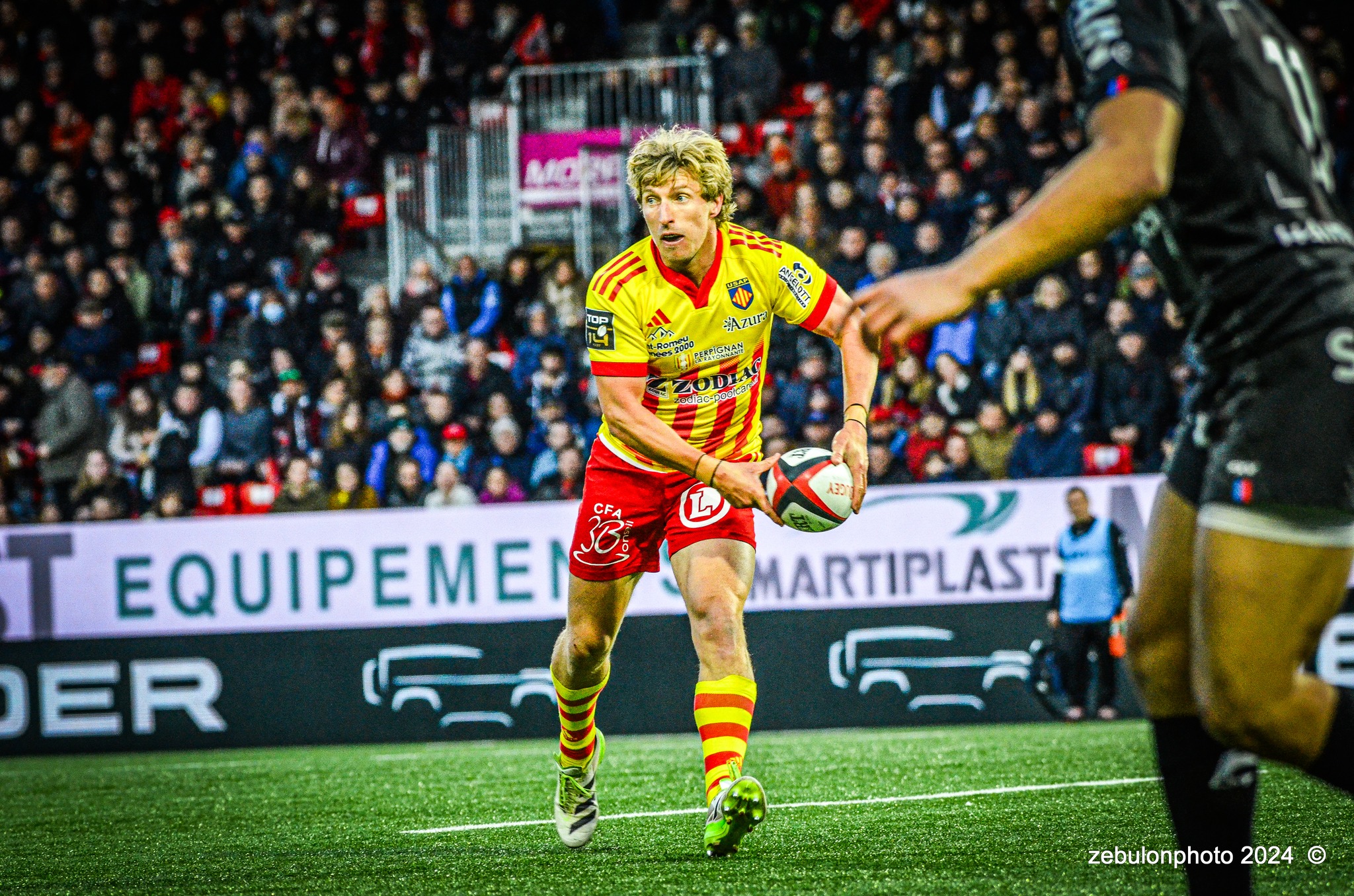  US Oyonnax Rugby - US Arlequins Perpignanais - Rugby - FFR - 2024 Top14 - Oyonnax (14) vs (15) USAP (#FFR24T14OYPP03) Photo by: Photo Zebulon | Siuxy Sports 2024-03-23