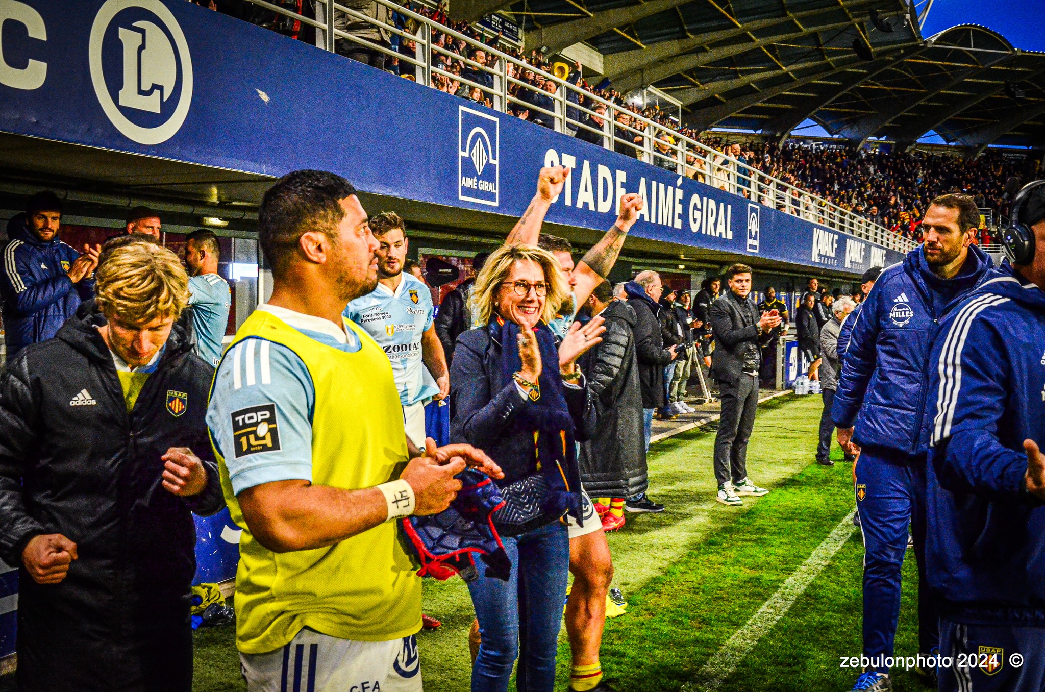  US Arlequins Perpignanais - Stade Rochelais - Rugby - TOP 14 - Perpignan (27) vs (15) La Rochelle (#TOP12USAPSR02) Photo by: Photo Zebulon | Siuxy Sports 2024-02-24