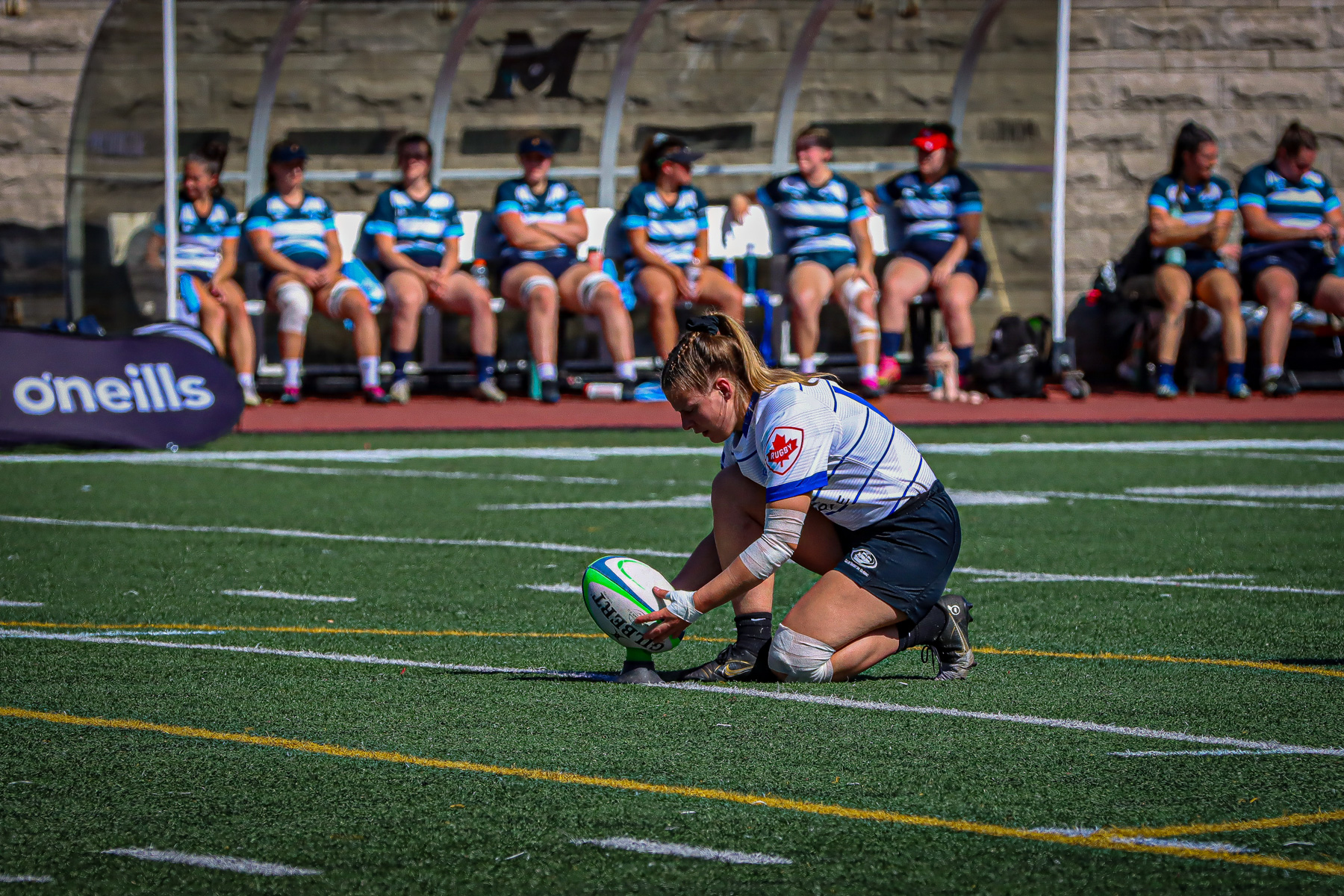  Équipe féminine - Rugby Québec - Ontario Blues (w) - Rugby - QORC-CROQ 2024 - FINALS - QUÉBEC EST (37) VS (13) ONTARIO EST - 1ST POSITION - Reel Mayarts (#QORC24QCEONE16) Photo by: Photo Mayarts | Siuxy Sports 2024-06-01