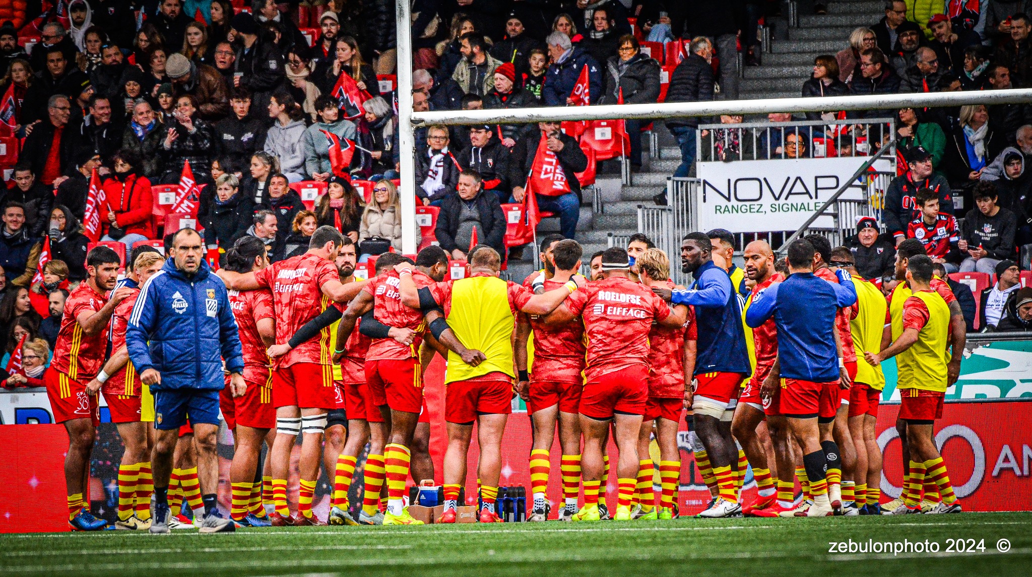  US Oyonnax Rugby - US Arlequins Perpignanais - Rugby - FFR - 2024 Top14 - Oyonnax (14) vs (15) USAP (#FFR24T14OYPP03) Photo by: Photo Zebulon | Siuxy Sports 2024-03-23