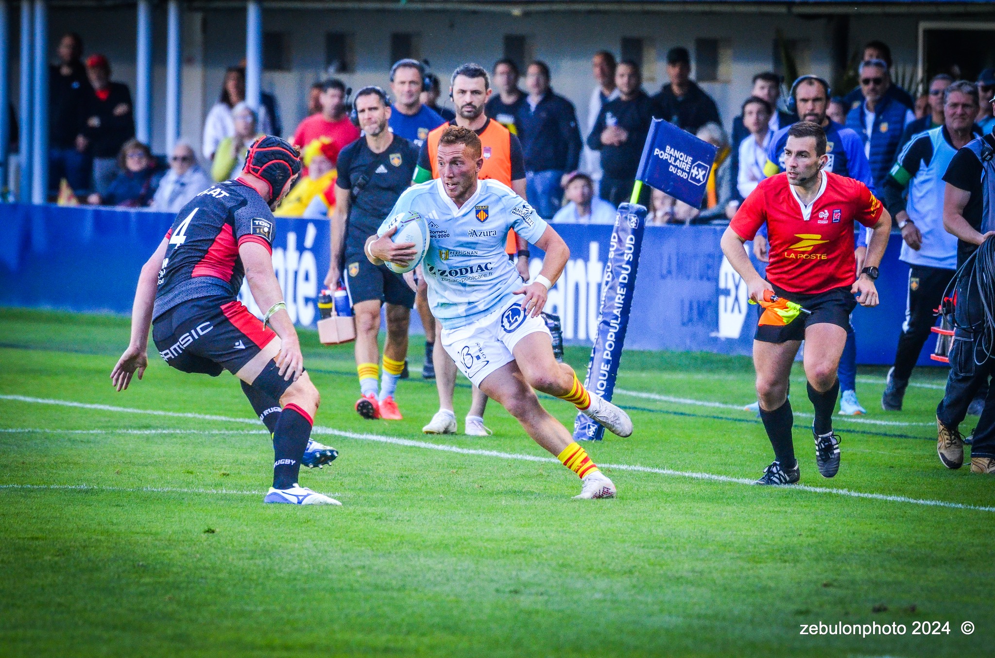  US Arlequins Perpignanais - Lyon Olympique Universitaire - Rugby - FFR 2024 - TOP14 - USAP (51) VS (20) LOU (#FFR24T14USALOU04) Photo by: Photo Zebulon | Siuxy Sports 2024-04-20