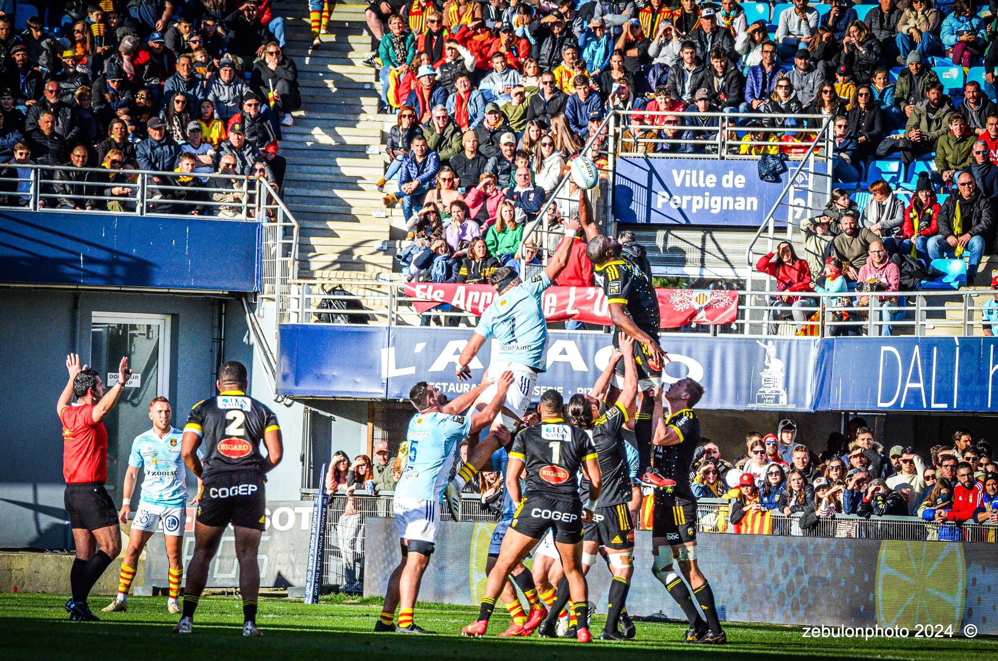  US Arlequins Perpignanais - Stade Rochelais - Rugby - TOP 14 - Perpignan (27) vs (15) La Rochelle (#TOP12USAPSR02) Photo by: Photo Zebulon | Siuxy Sports 2024-02-24