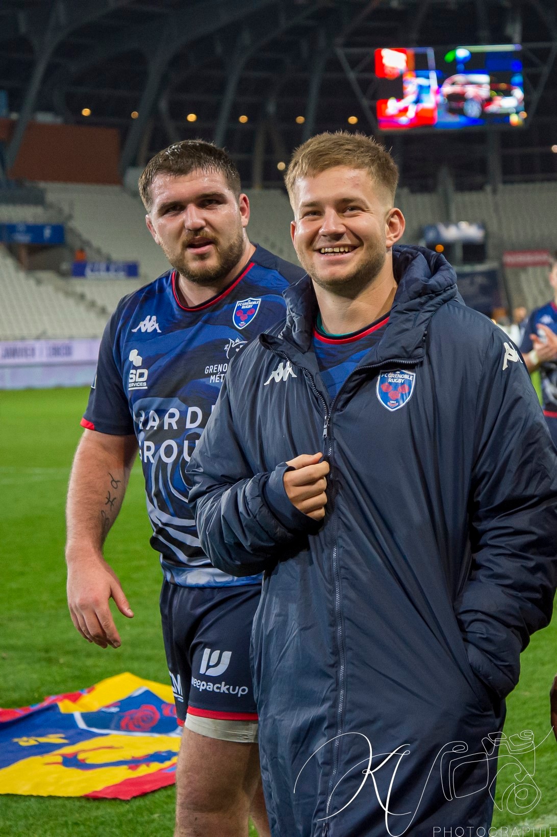 Eli EGLAINE - Mathis SARRAGALLET -  FC Grenoble Rugby - Provence - Rugby - PRO D2 - FC GRENOBLE (45) VS (10) Provence Rugby (#2024PROD1FCGPRR01) Photo by: Karine Valentin | Siuxy Sports 2024-01-04